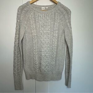 🎆GAP grey cable knit sweater XS Xtra Small timeless minimalist cozy neutral warm